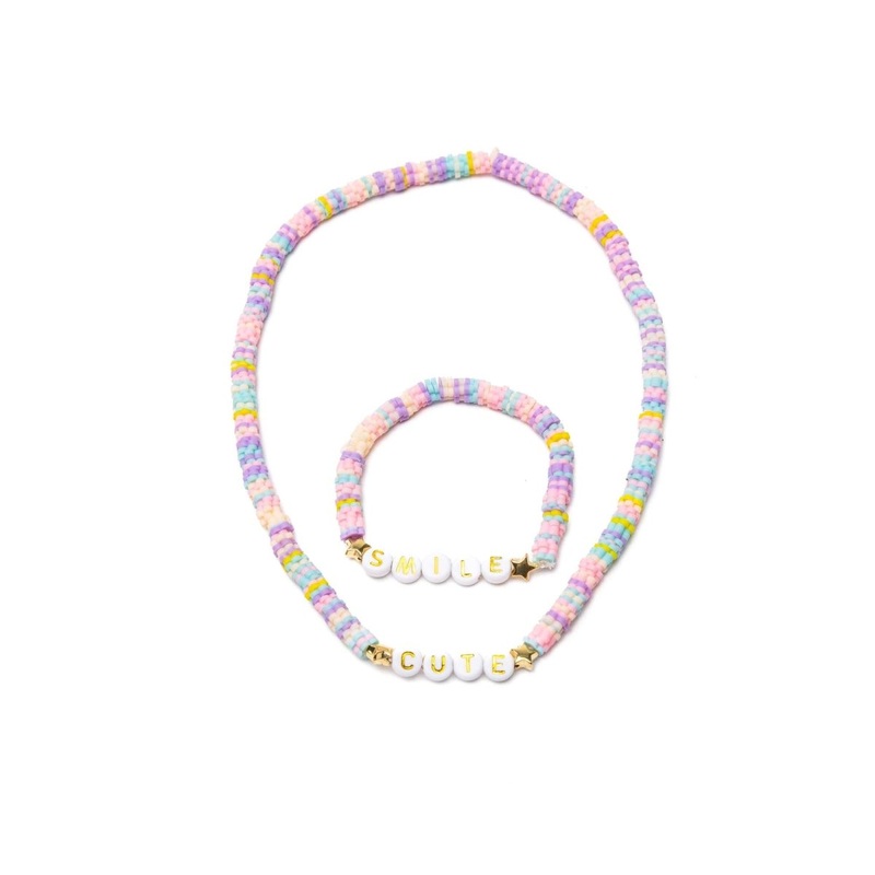 Cute Smile Necklace & Bracelet Set for Kids, 1 Count