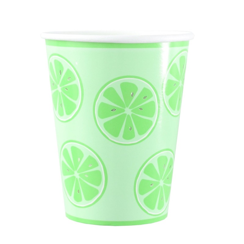 Lime Party Paper Cups, 9 oz, 8 Count