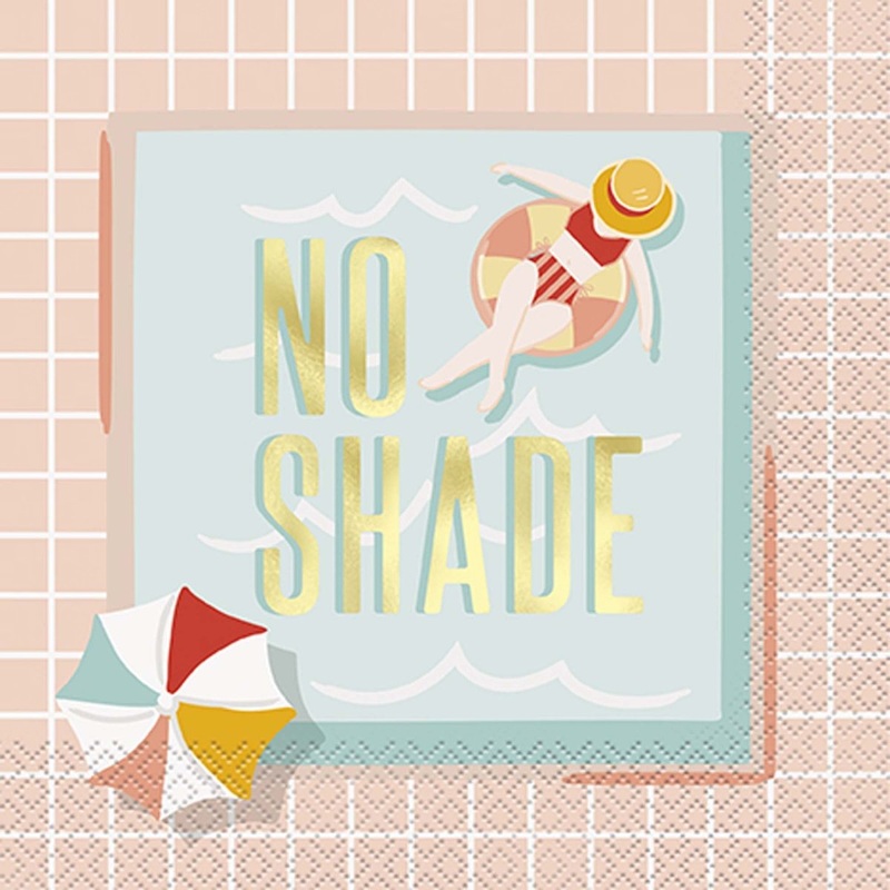 Poolside Summer Large Lunch Napkins, 16 Count
