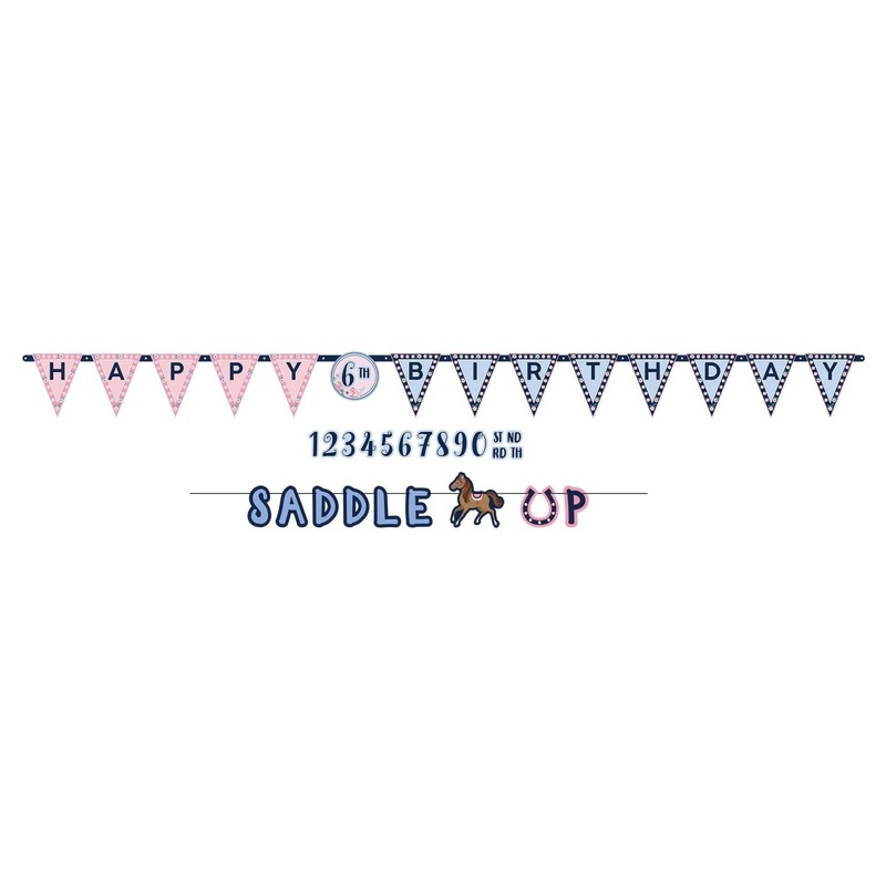 Saddle Up Jumbo Add-an-Age Happy Birthday Letter Banner, 2 Count