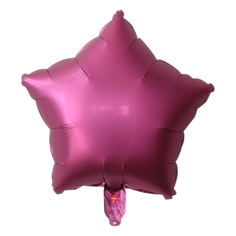 Satin Luxe Berry Pink Star Shaped Foil Balloon, 18 Inches, 1 Count