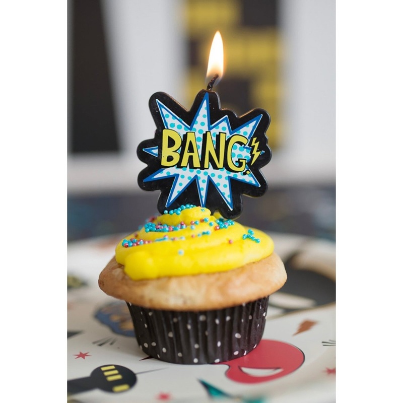 Superhero Birthday Candles, 4 Count