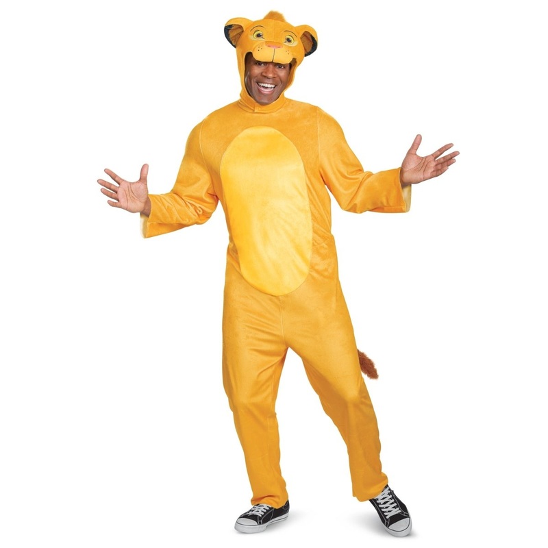 The Lion King Simba Costume for Adults, Disney, Yellow Jumpsuit S/M