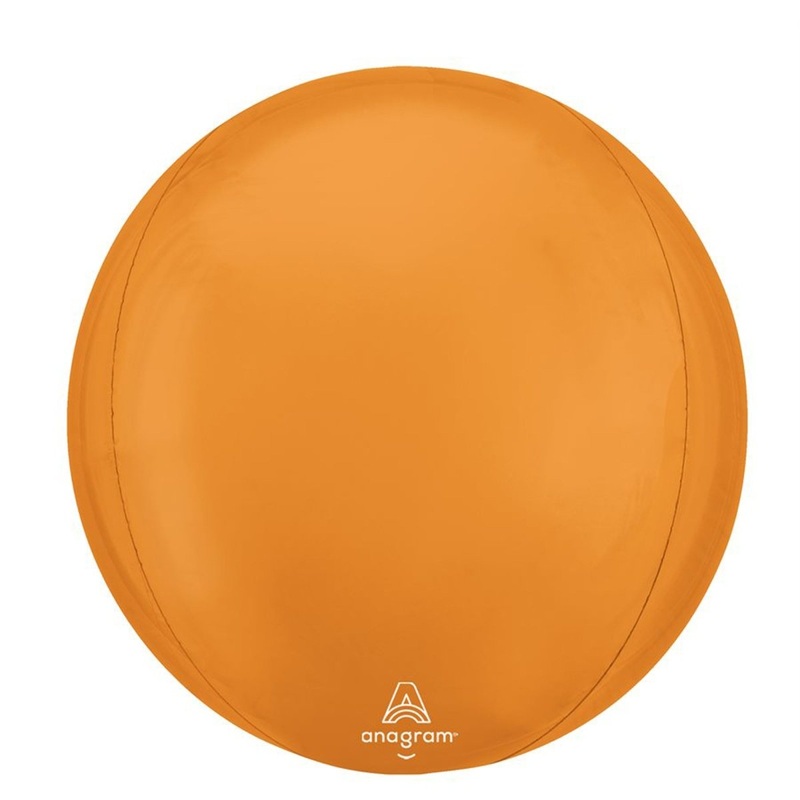 Vibrant Orange Orbz Balloon, 15 Inches, 1 Count
