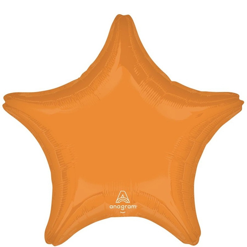 Vibrant Orange Star Shaped Balloon, 18 Inches, 1 Count