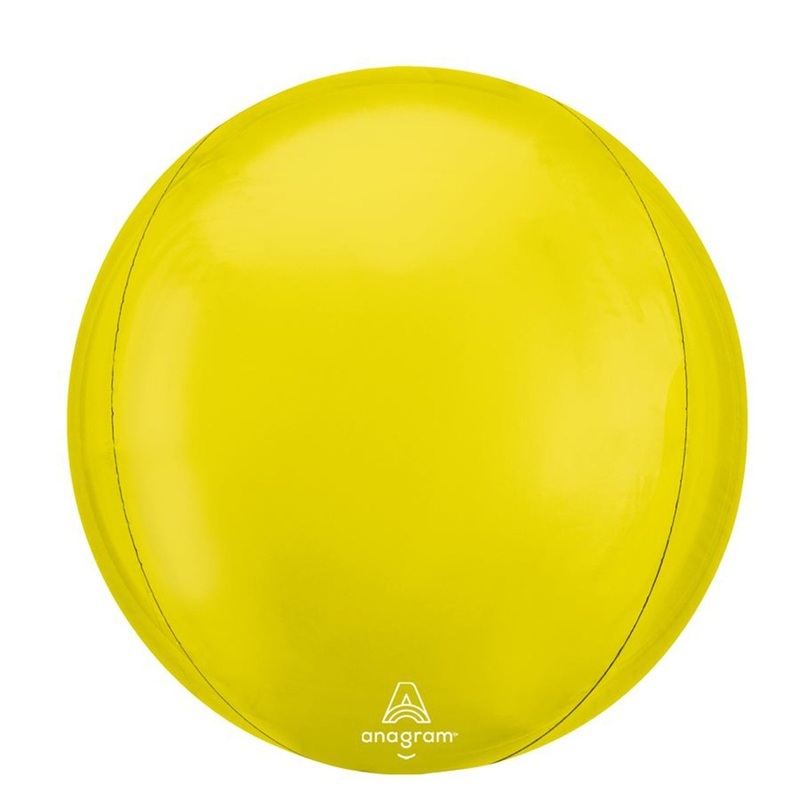 Vibrant Yellow Orbz Balloon, 15 Inches, 1 Count