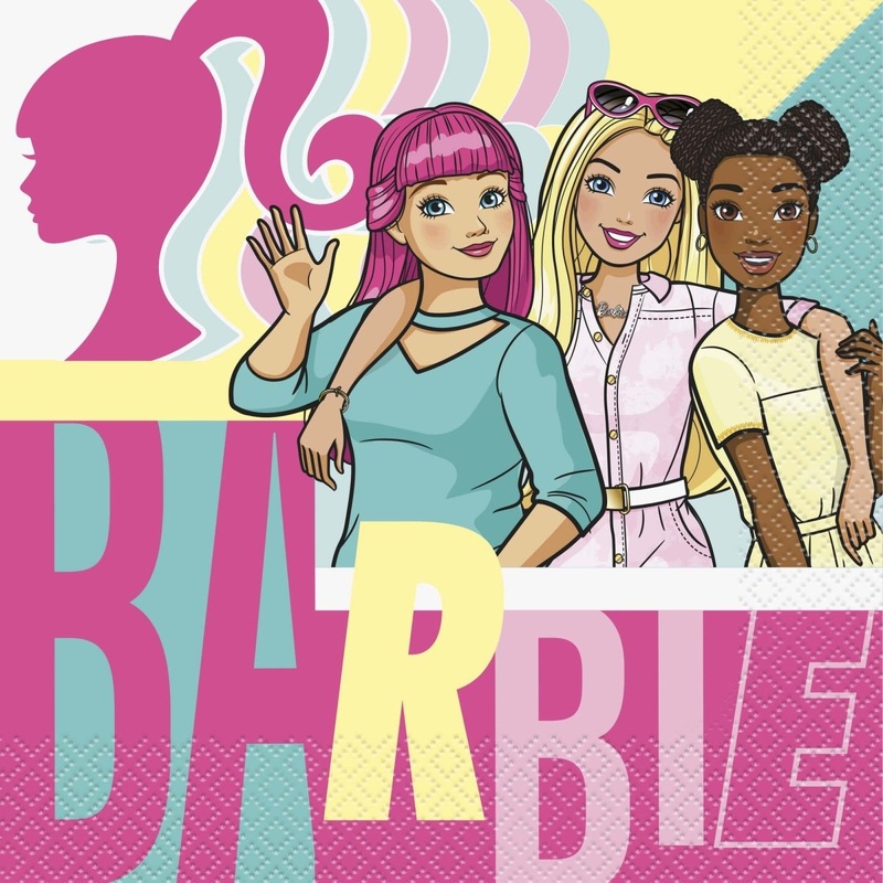 Barbie Birthday Large Lunch Napkins, 16 Count