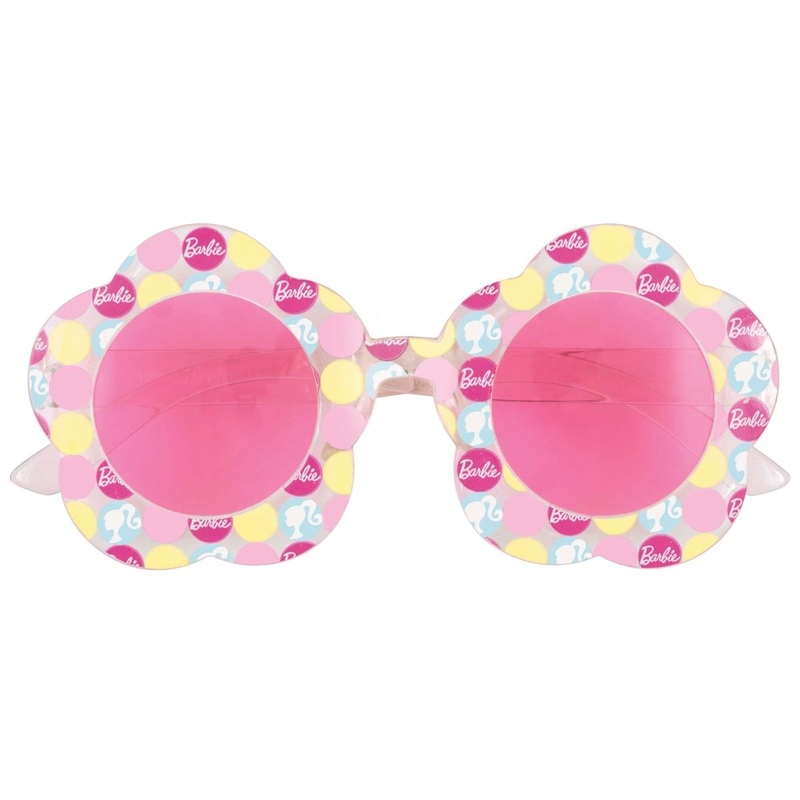 Barbie Birthday Plastic Flower Glasses, 4 Count