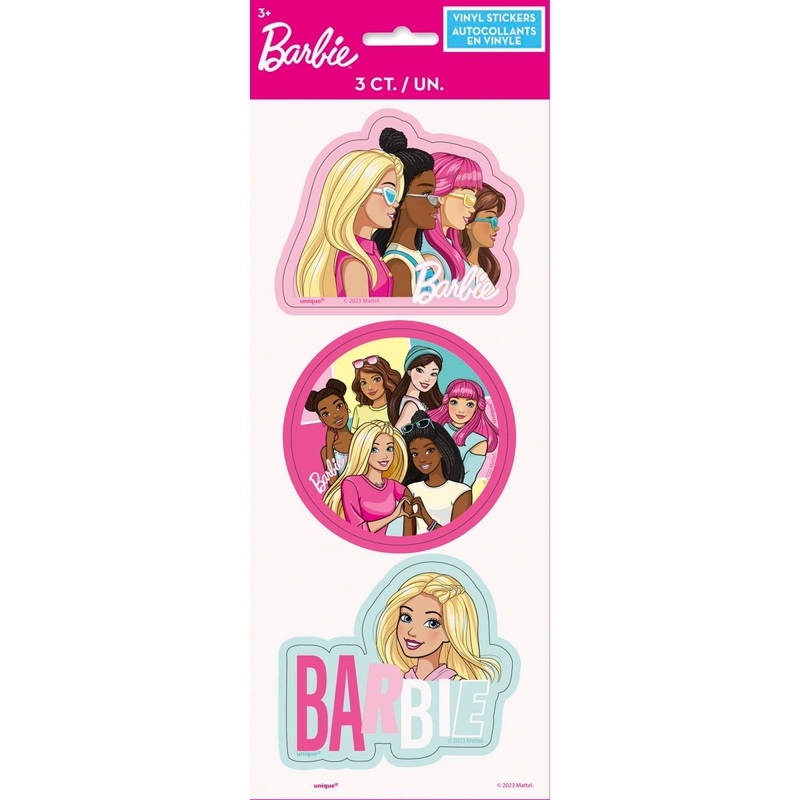 Barbie Birthday Stickers, 3 Count