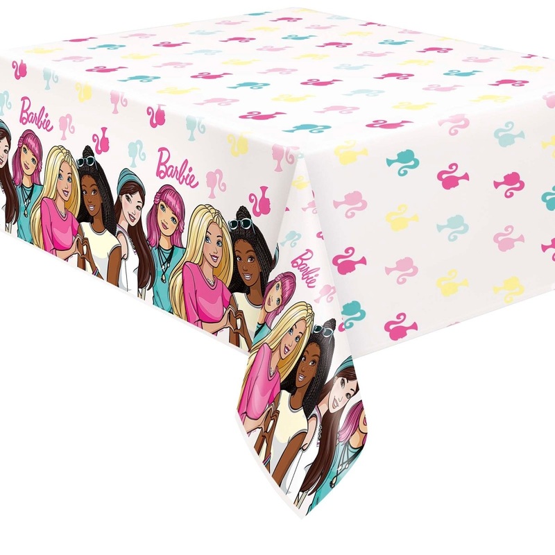 Barbie Rectangular Plastic Table Cover, 54 x 84 Inches, 1 Count