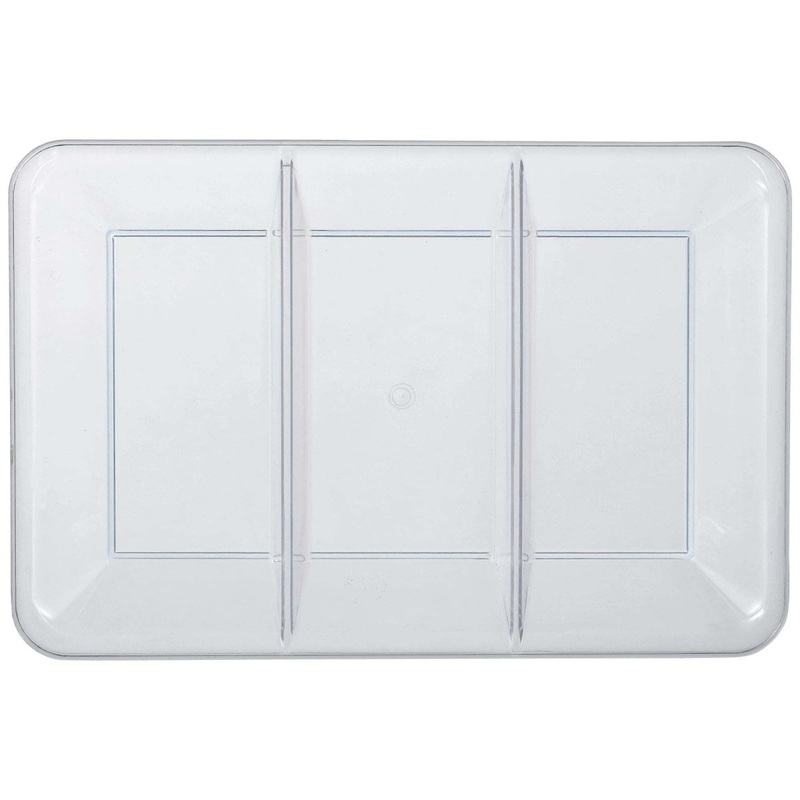 Compartment Tray, Clear, 9.5 x 14 Inches, 1 Count