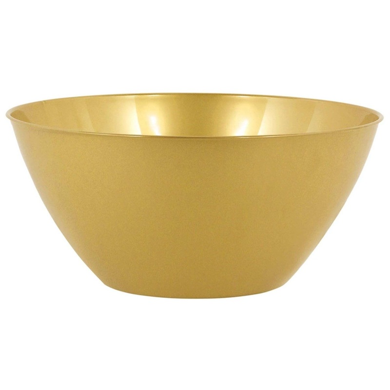Gold Recyclable Plastic Bowls, 1 Count