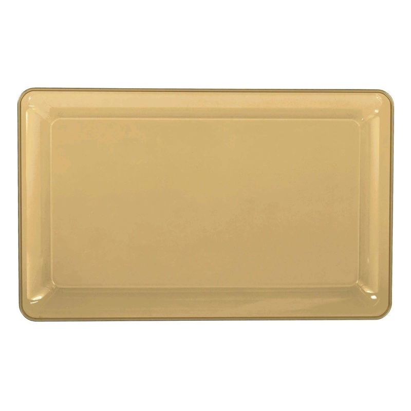 Gold Recyclable Plastic Tray, 11 x 18 Inches, 1 Count
