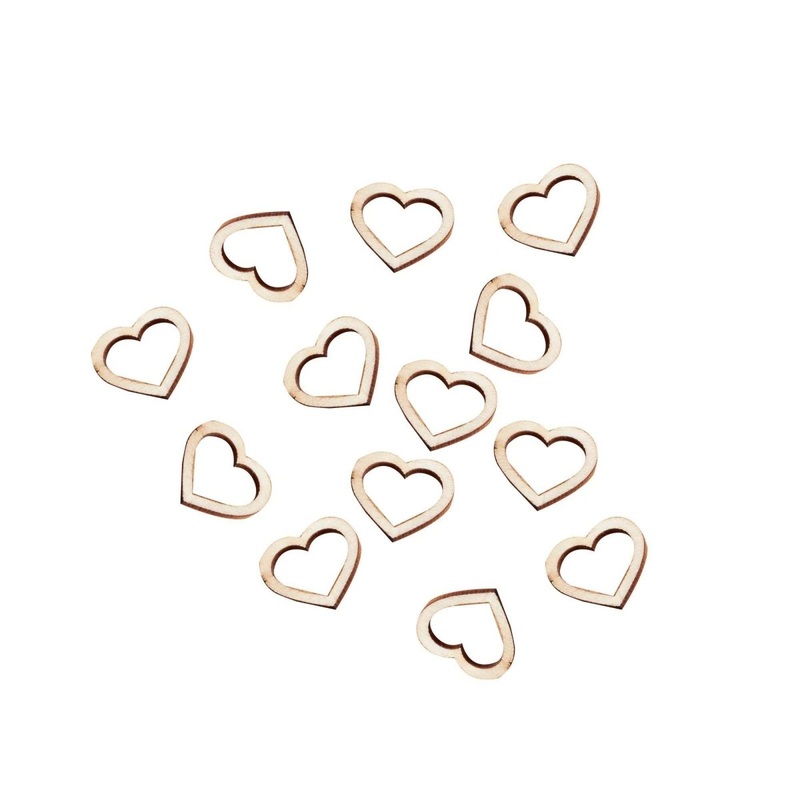 Heart Shaped Wooden Table Scatter, 25 Count