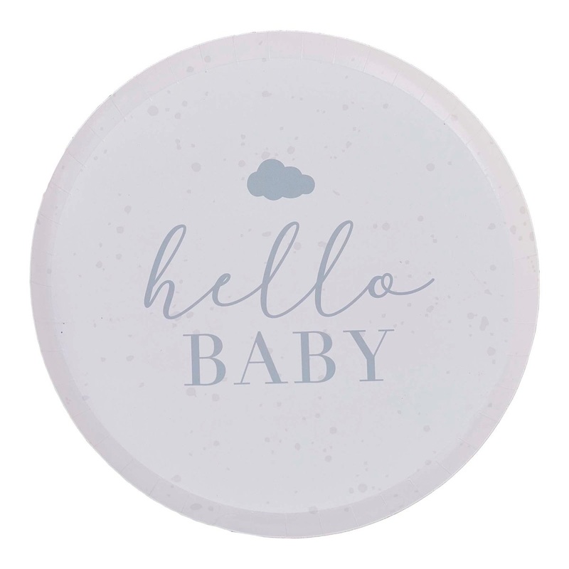 Hello Baby Large Eco Round Lunch Paper Plates, 9 Inches, 8 Count