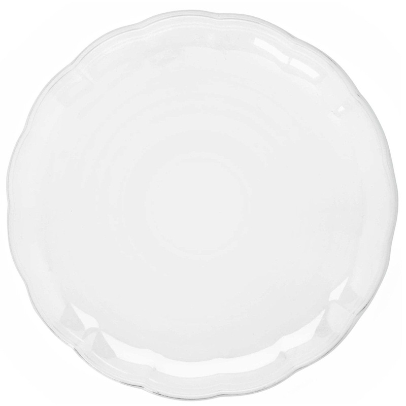 Large Round Scalloped Tray, Clear, 12 Inches, 1 Count