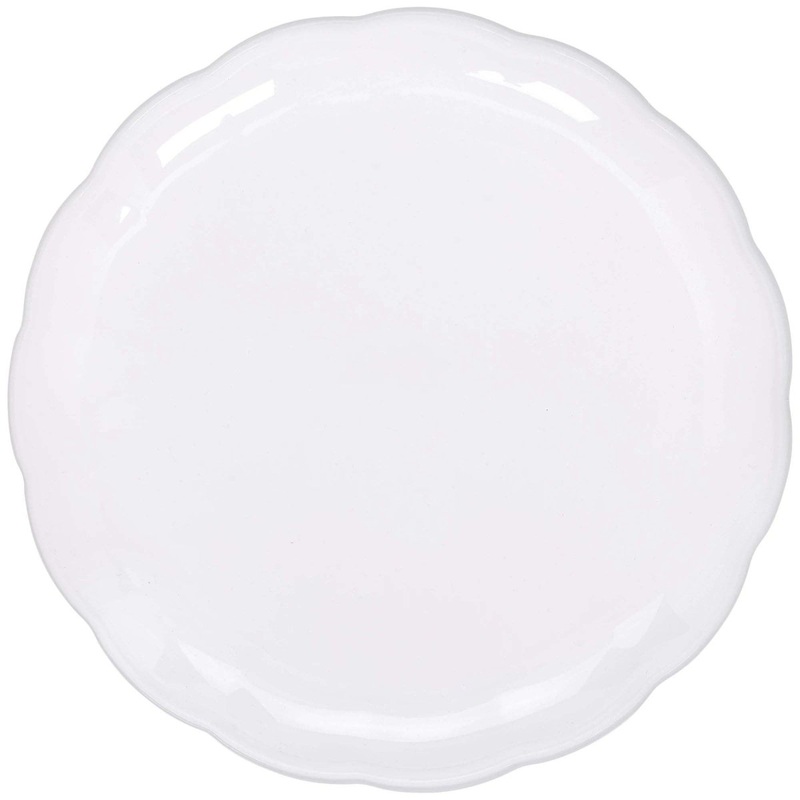 Large Round Scalloped Tray, White, 12 Inches, 1 Count
