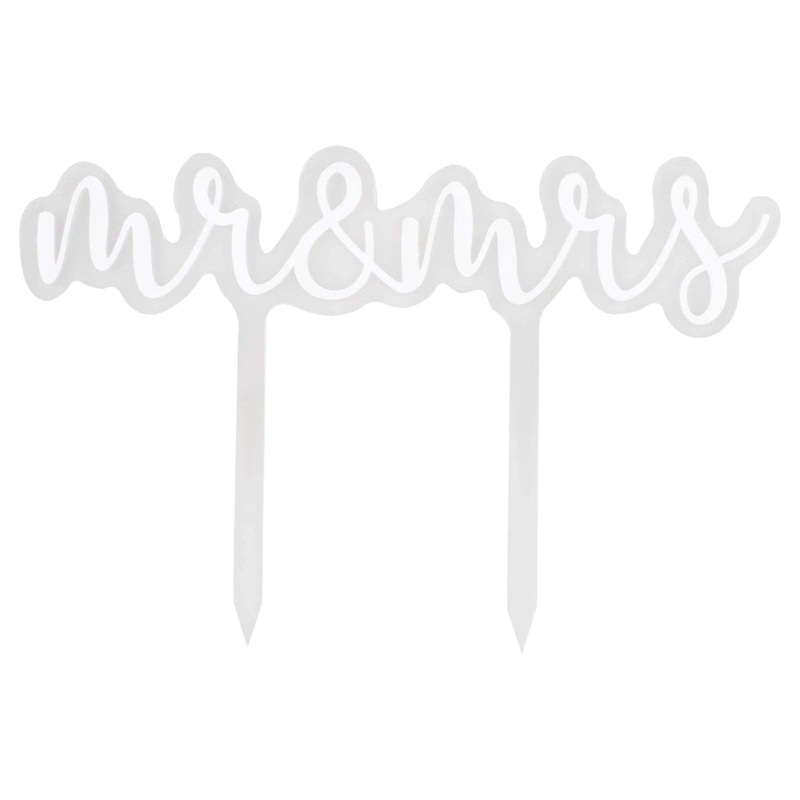 "Mr & Mrs" Acrylic Cake Topper, 1 Count