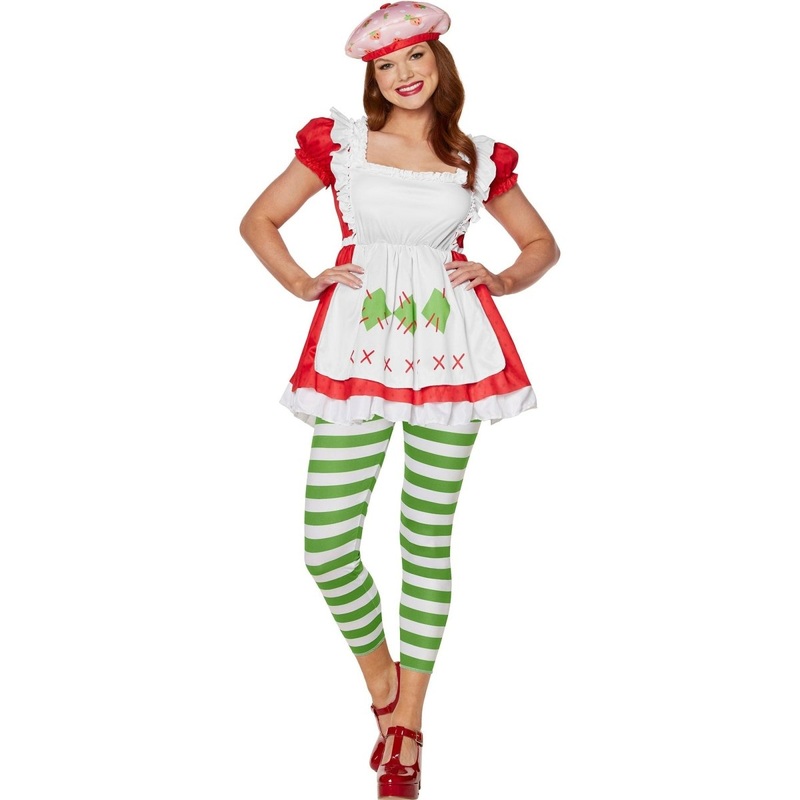 Strawberry Shortcake Costume for Adults, Dress and Leggings XS