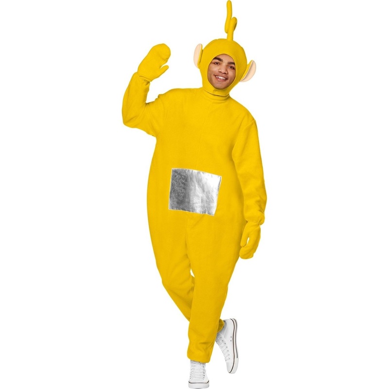Teletubbies Laa-Laa Costume for Adults, Yellow Jumpsuit With Hood S