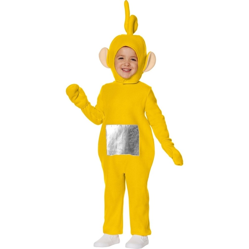Teletubbies Laa-Laa Costume for Toddlers, Yellow Jumpsuit With Hood 2T