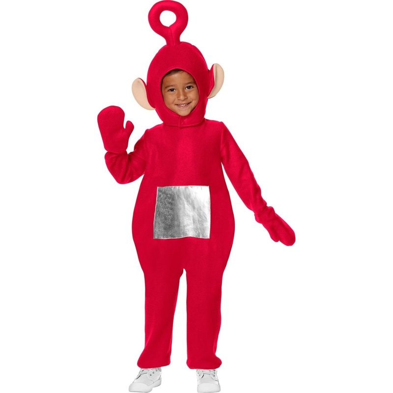 Teletubbies Po Costume for Toddlers, Red Jumpsuit With Hood 2T