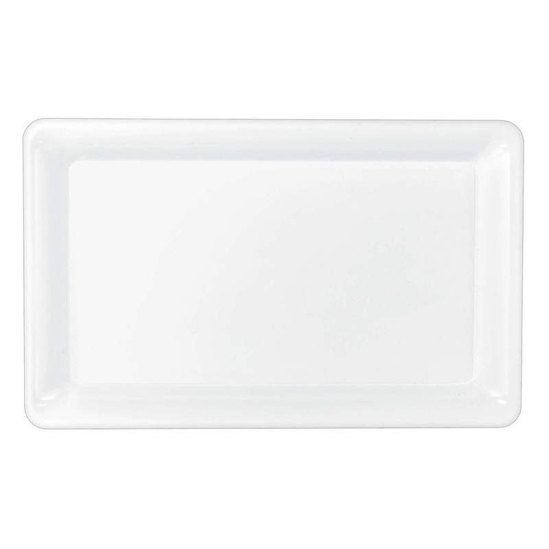 White Recyclable Plastic Tray, 11 x 18 Inches, 1 Count