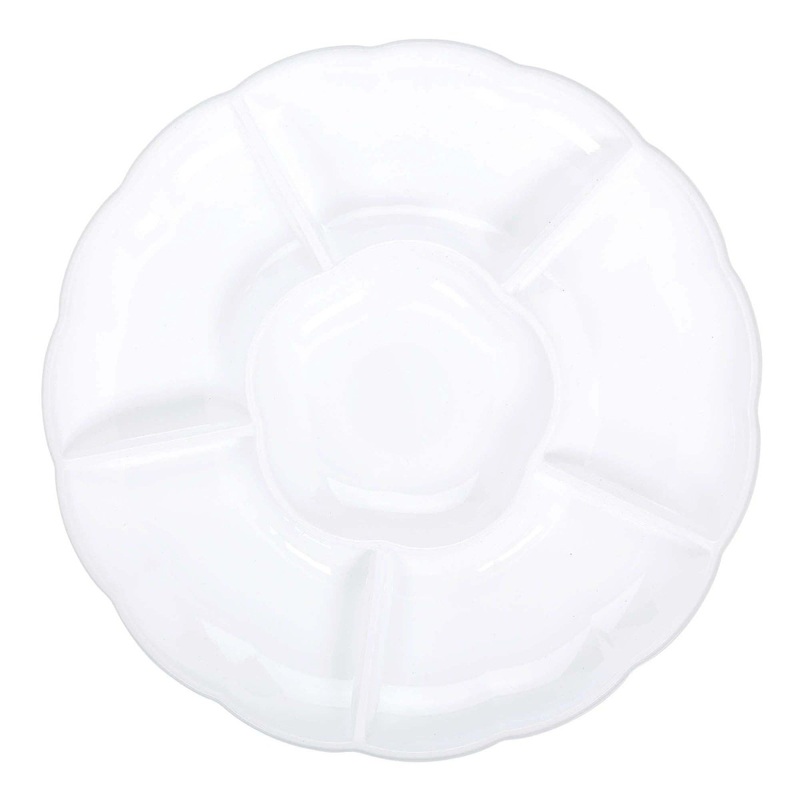 White Recyclable Plastic Tray with Compartment, 16 Inches, 1 Count