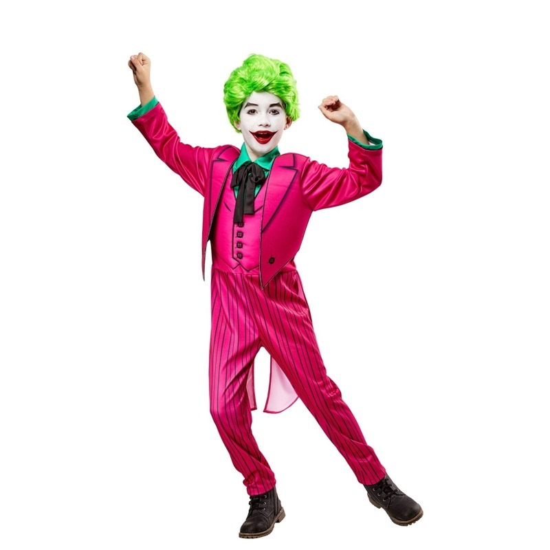Batman The Joker Deluxe Costume for Kids, Pink Jumpsuit S