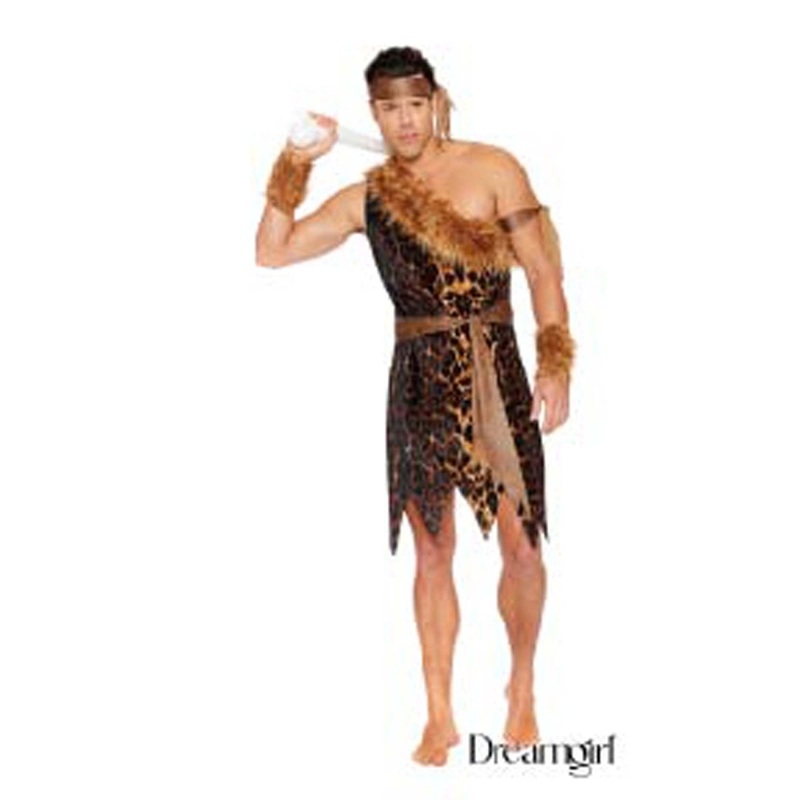Caveman Costume for Adults, Animal Print Tunic M