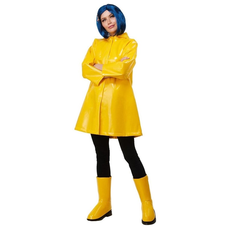 Coraline Costume for Adults, Yellow Coat S