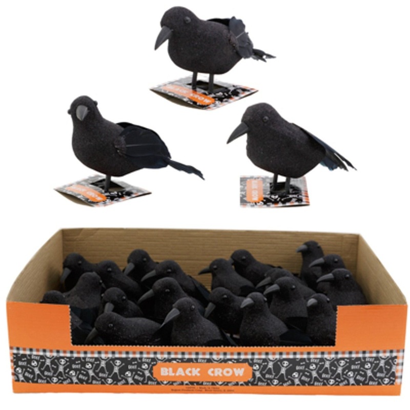 Crow With Glitter, 6 Inches, Assortment, 1 Count