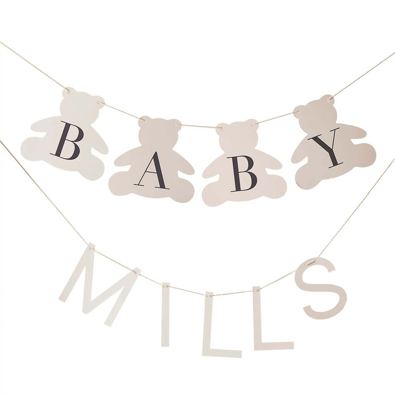 Customizable Baby Name Banner, Taupe, 1 Count