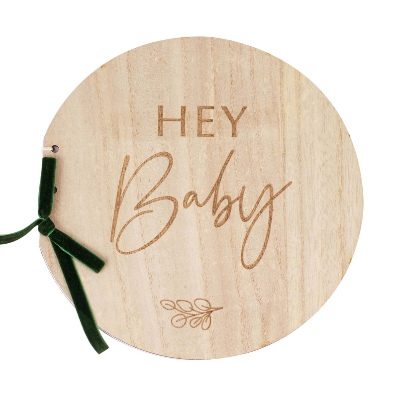 Hey Baby Wooden Guest Book, 1 Count