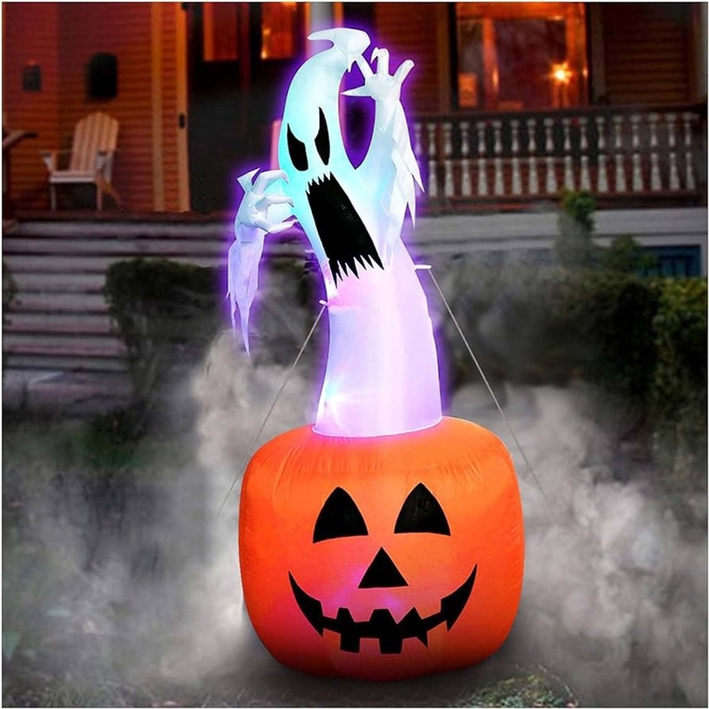 Inflatable Light-Up Ghost In Pumpkin Decoration, 72 Inches, 1 Count