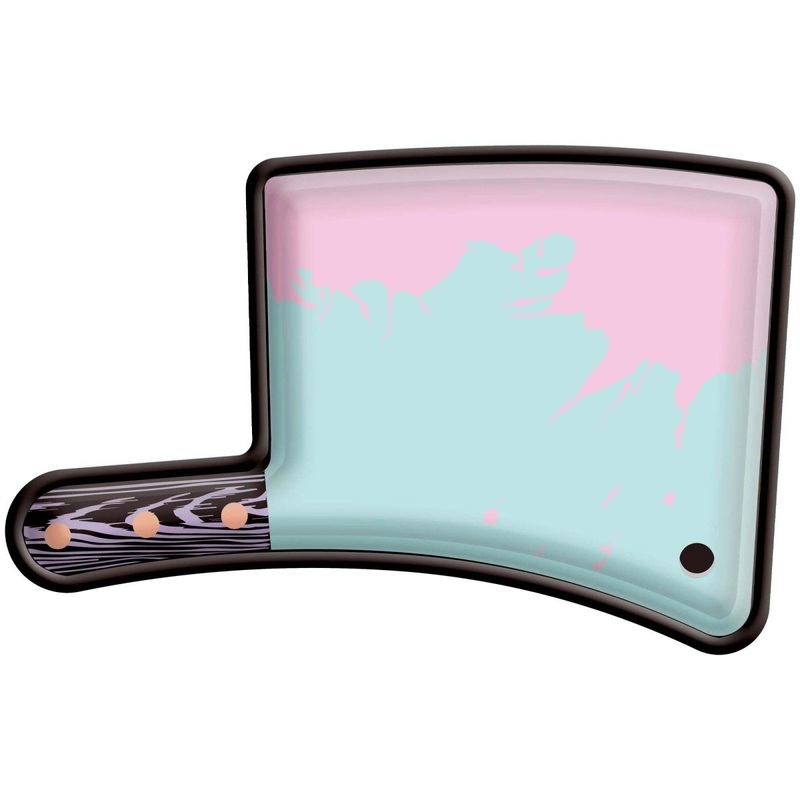 Pastel Halloween Large Butcher Knife Shaped Lunch Paper Plates, 12 Inches, 8 Count