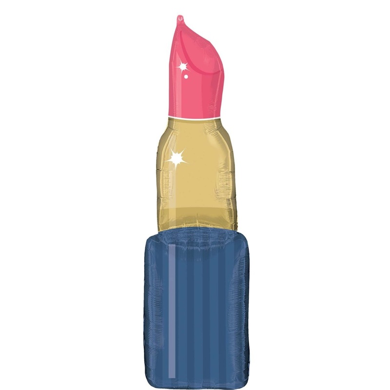Spa Party Lipstick Supershape Foil Balloon, 41 Inches, 1 Count