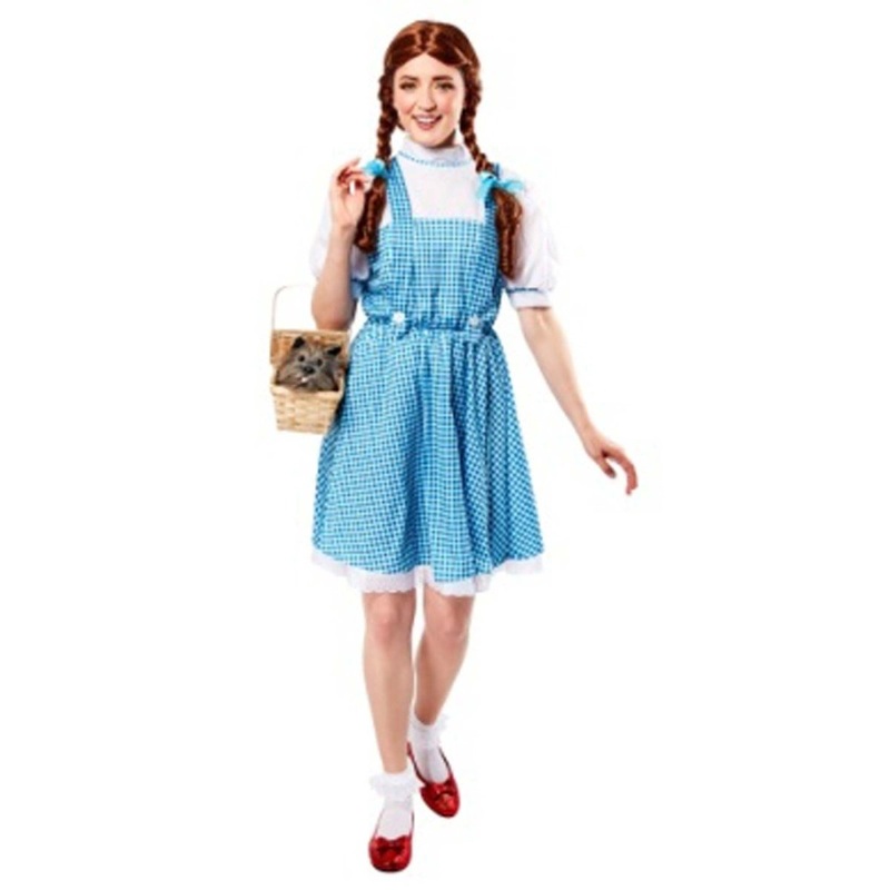 The Wizard of Oz Dorothy Costume for Adults, Blue and White Dress STD