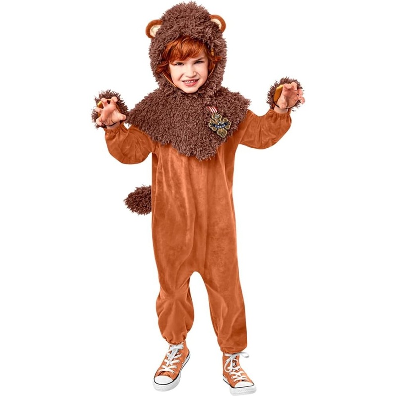 Wicked Cowardly Lion Costume for Toddlers, Brown Jumpsuit 2T