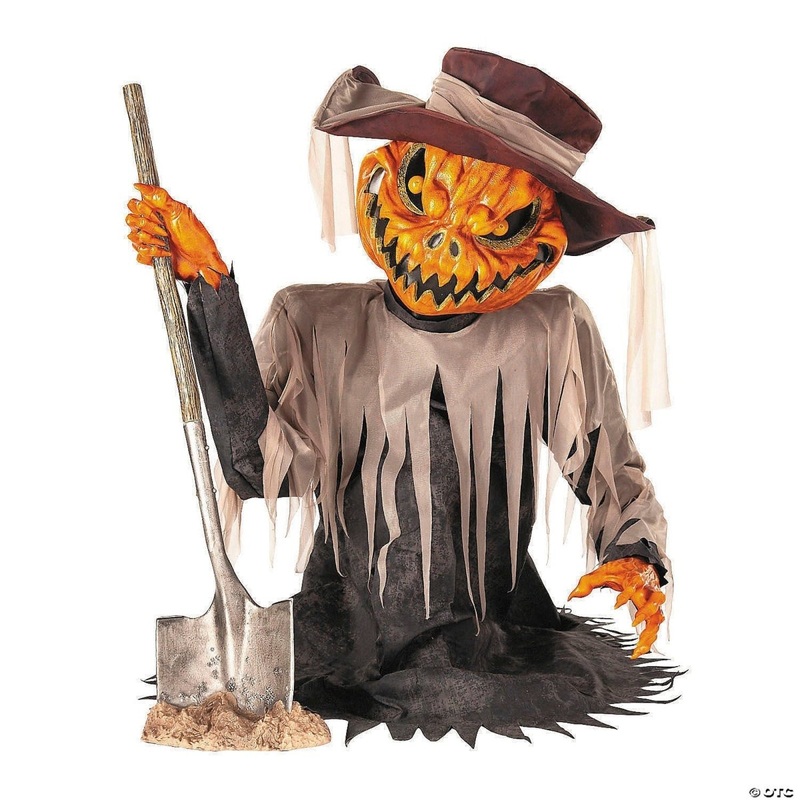 Animated Pumpkin Scarecrow Animatronic, 36 Inches, 1 Count