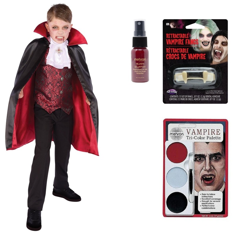 Classic Vampire Costume Kit for Kids 6-8