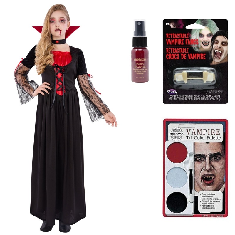 Classic Vampress Costume Kit for Kids 8-10