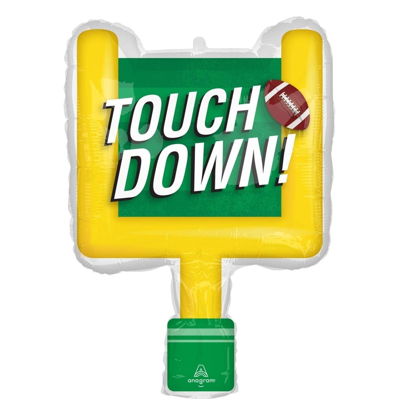 Football Touch Down Supershape Foil Balloon, 24 Inches, 1 Count