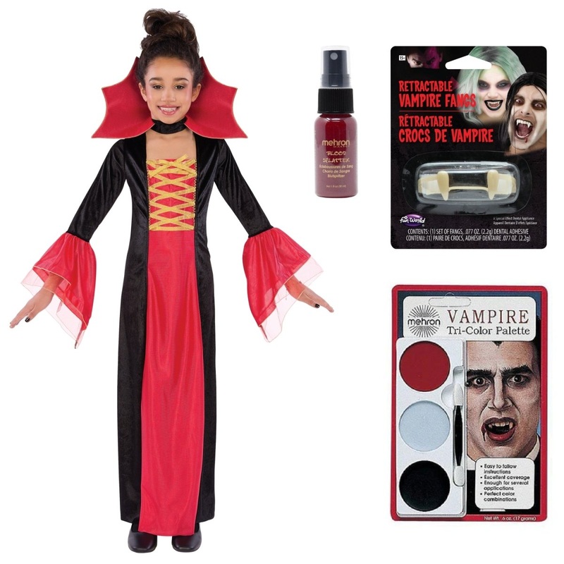 Victorian Vampress Costume Kit for Kids 6-8