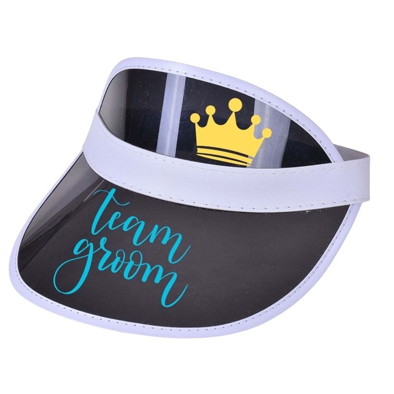 Black Dealer Visor "Team Groom" for Adults
