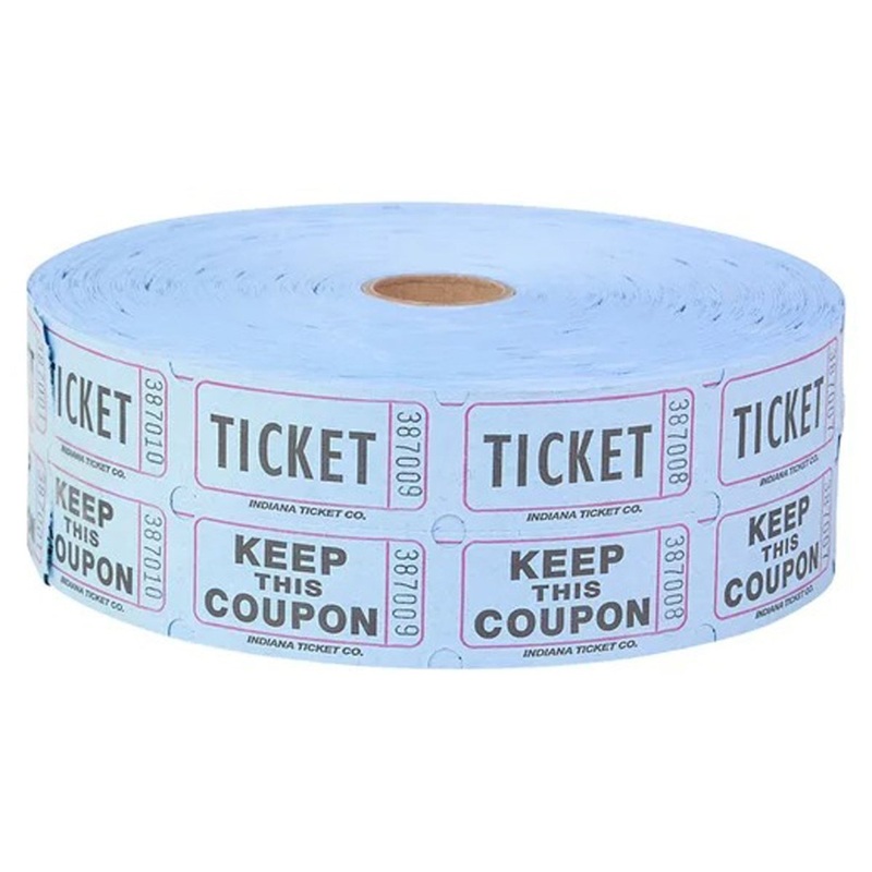 Double Ticket Roll, Blue, 2000 Count