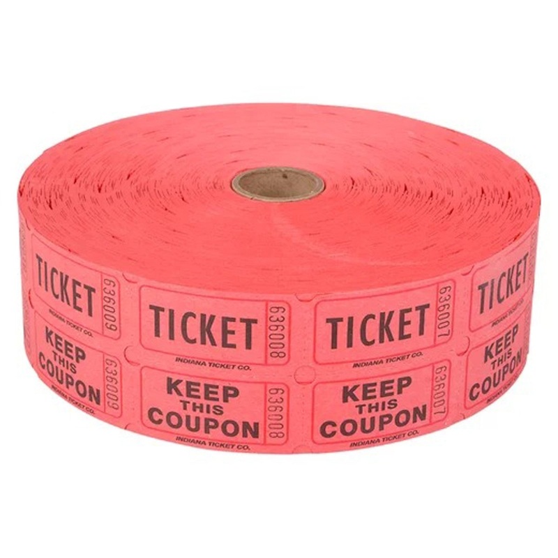 Double Ticket Roll, Red, 2000 Count
