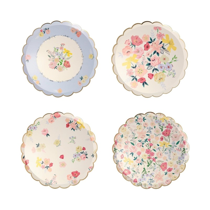 English Garden Large Lunch Paper Plates, 8.5 Inches, 8 Count