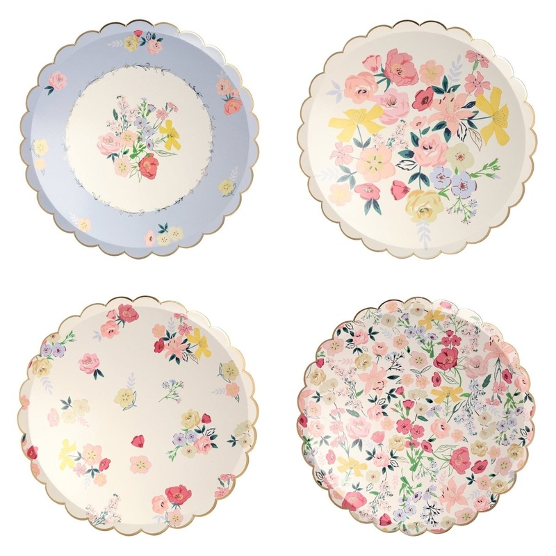 English Garden Large Round Lunch Plates, 10.5 Inches, 8 Count