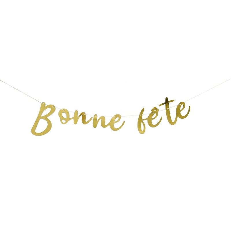 Gold "Bonne Fte" Foil Letter Banner, 94 Inches, 1 Count